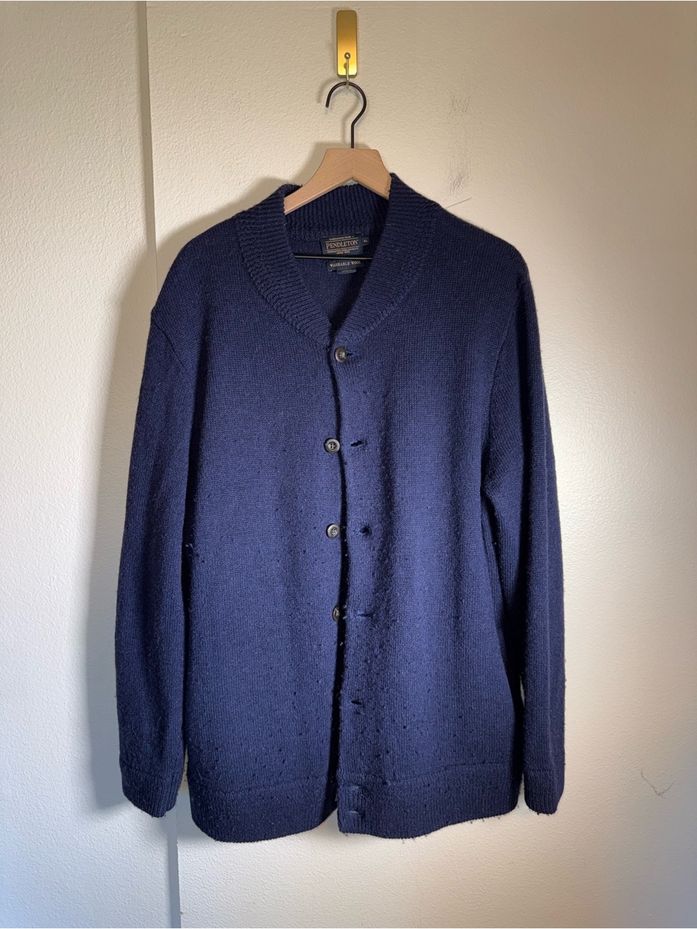 PENDLETON Men's Washable Wool Preppy Button Up Cardigan Sweater XL